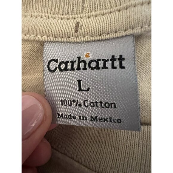 2006 Carhartt beige oversized tshirt sz L workwear classic minimalist - Picture 5 of 10